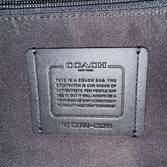 Coach Thompson Signature Stripe Messenger Crossbody Bag | Black Leather Canvas - Picture 10 of 16